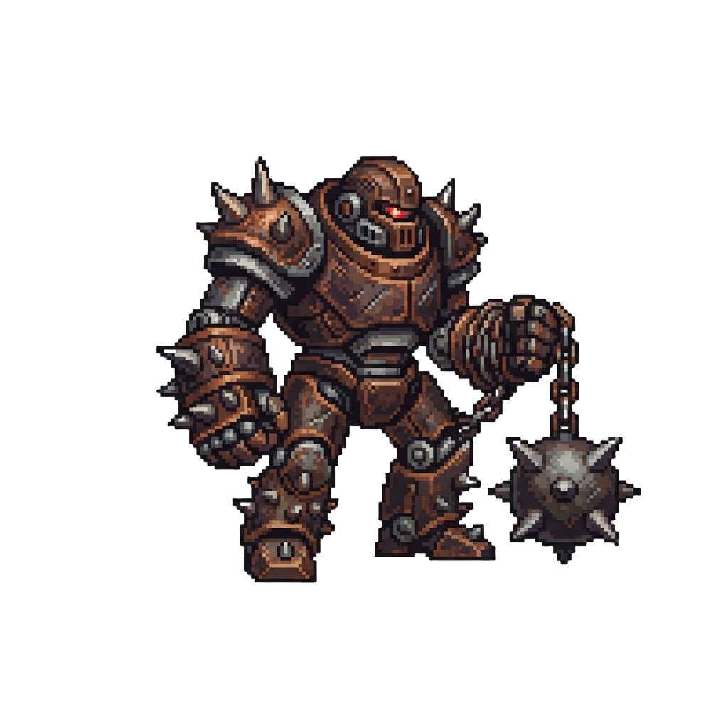 A Rusty Spikes-and-chains Brawler Mech