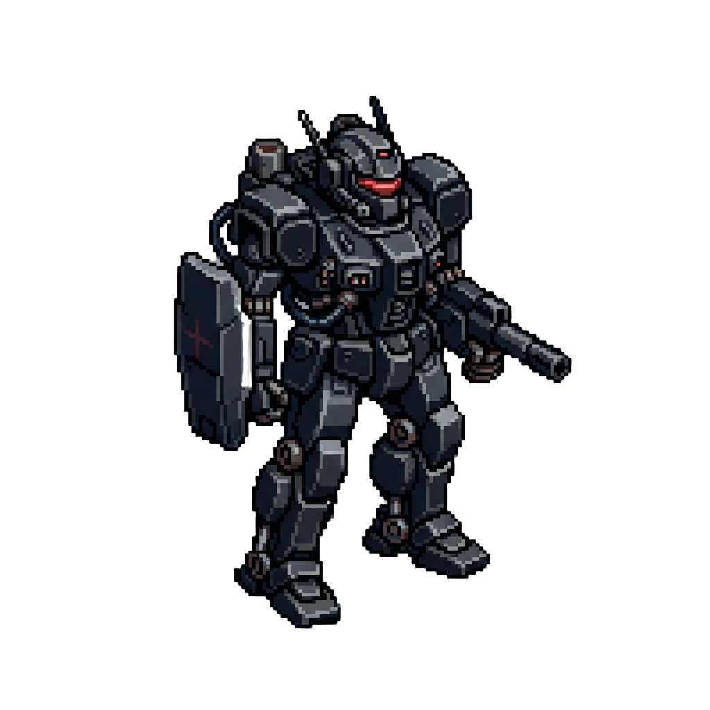 A Towering Jet-black Centurion Mech