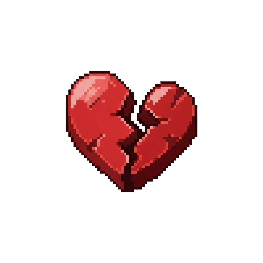A Floating Red Broken Heart Icon