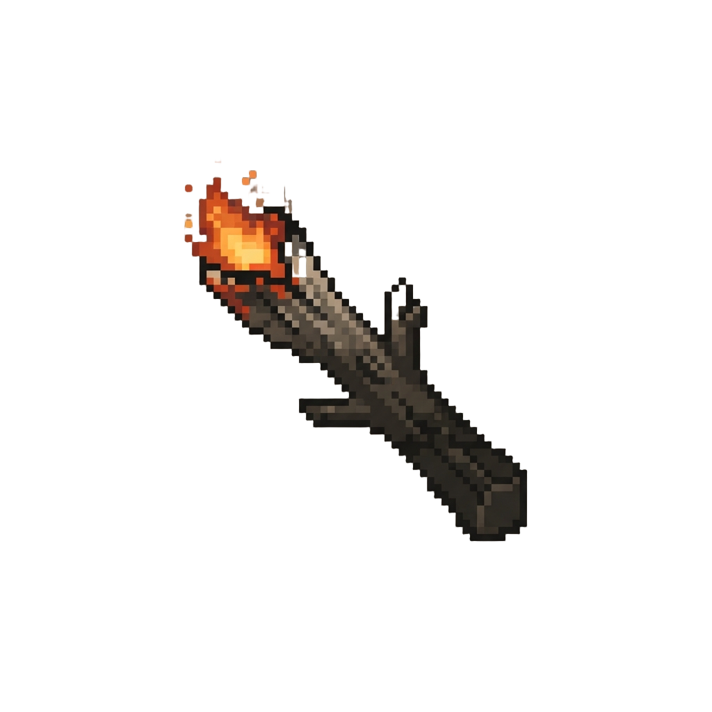 A Single Burnt Smoldering Twig