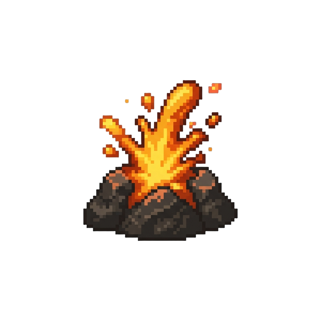 A Sudden Erupting Lava Squirt
