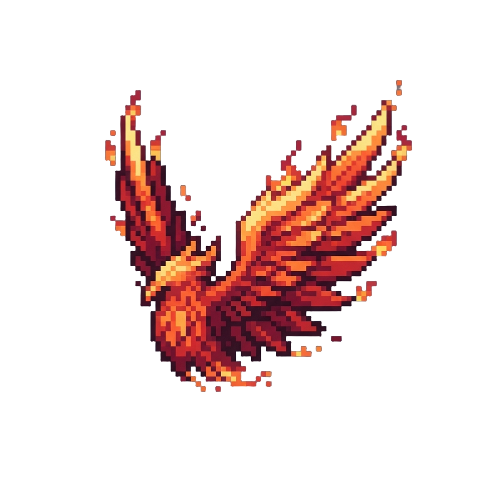 A Pair of Fiery Phoenix Wings