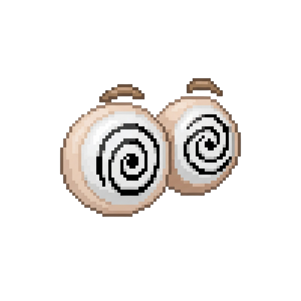 A Pair of Spiral Cartoon Dizzy Eyes