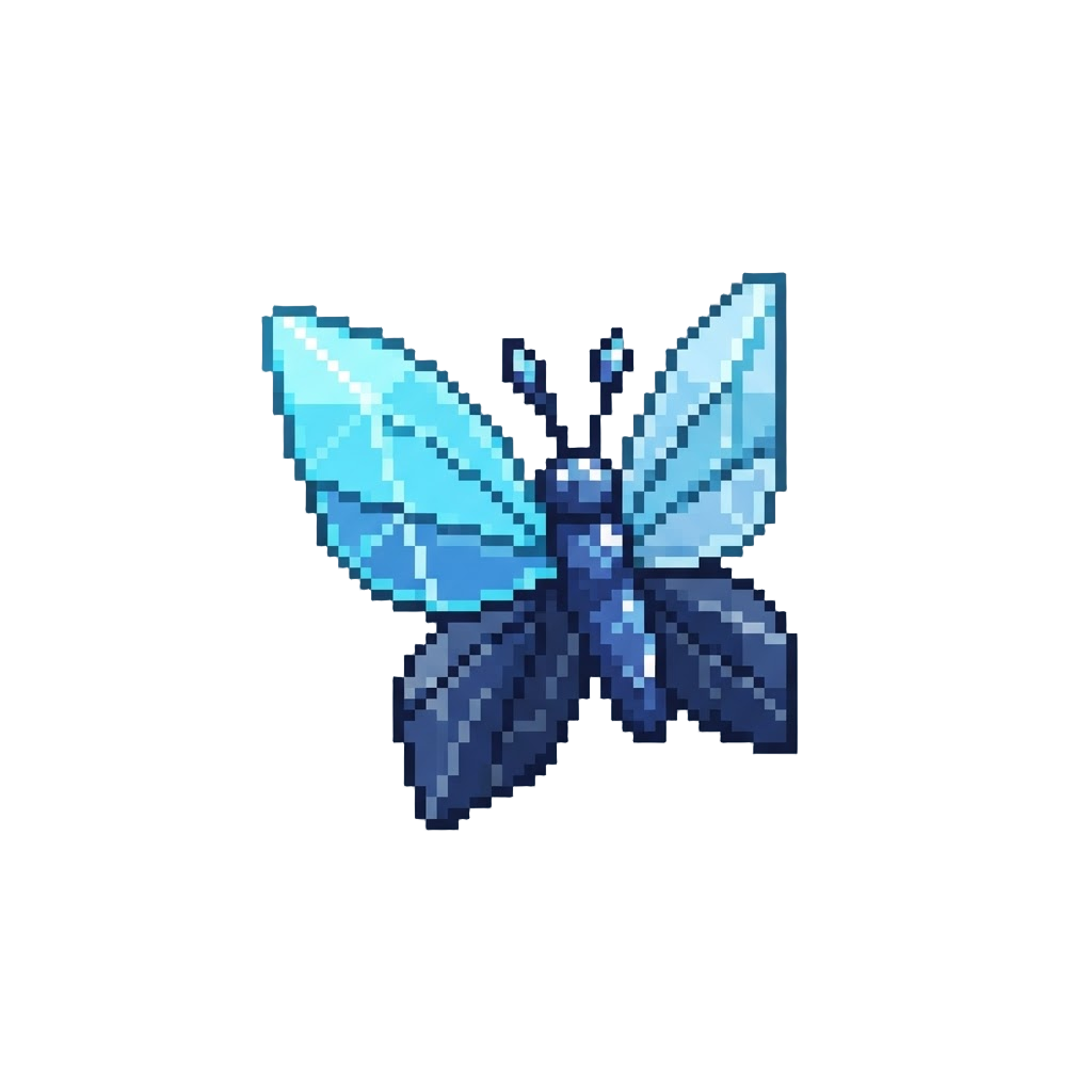A Giant Crystalline Butterfly Fluttering Softly