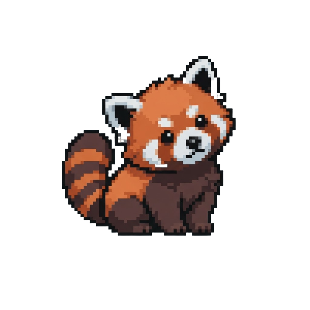 A Fluffy Baby Red Panda Tilting Its Head