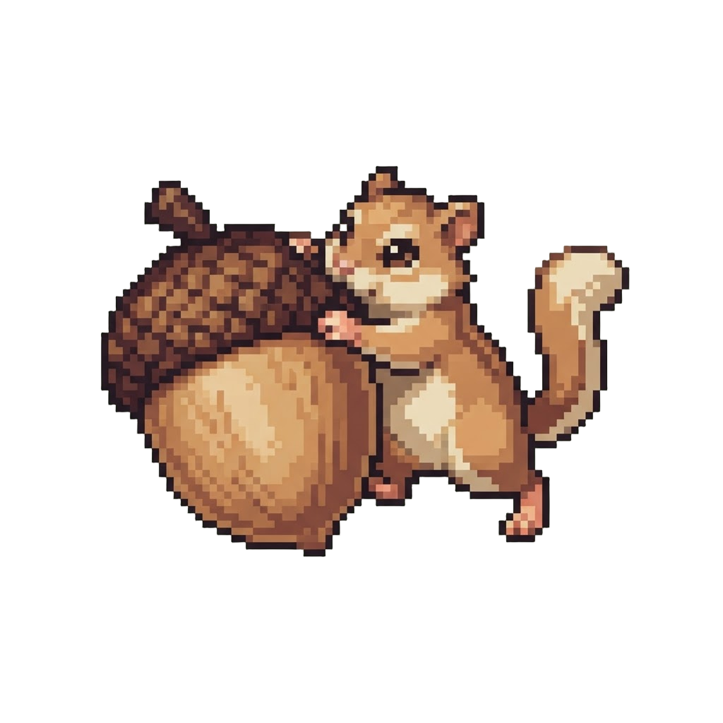 A Chaotic Miniature Dormouse Rolling a Giant Acorn