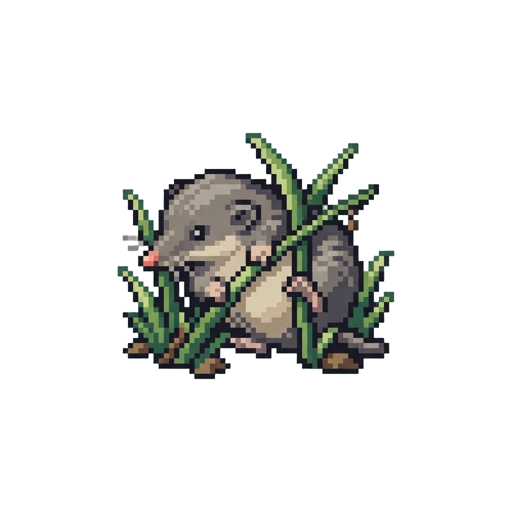 A Goofy Mini Shrew Tangled in Wild Grass