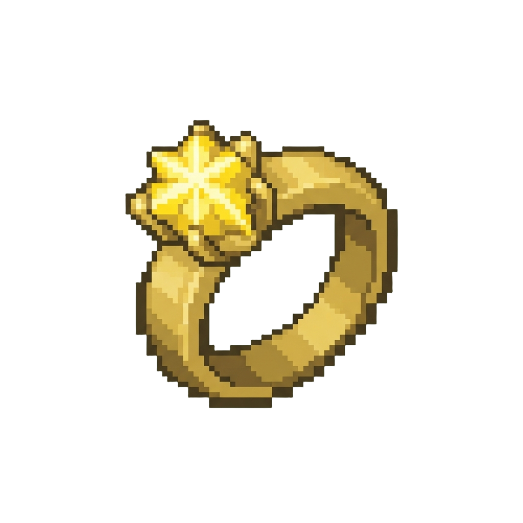 A Shiny Golden Ring with a Star-cut Jewel