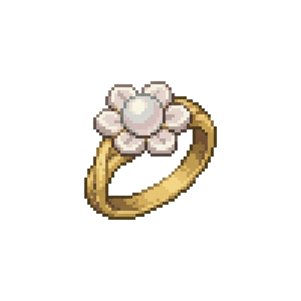 A Delicate Flower-shaped Pearl Ring