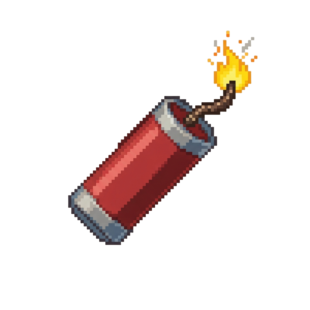 A Sizzling Cartoon Dynamite Stick with a Lit Fuse
