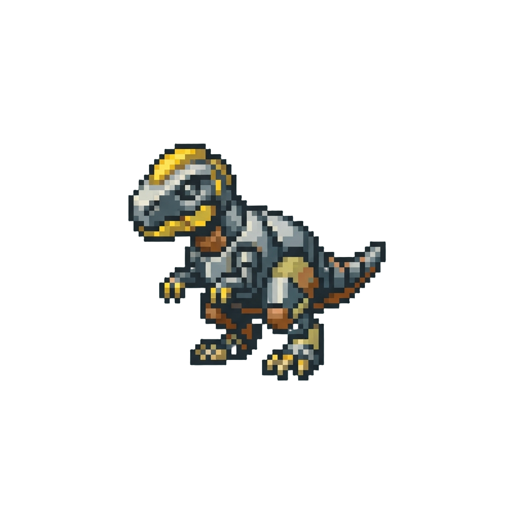 A Shiny Metallic Dinosaur Figure