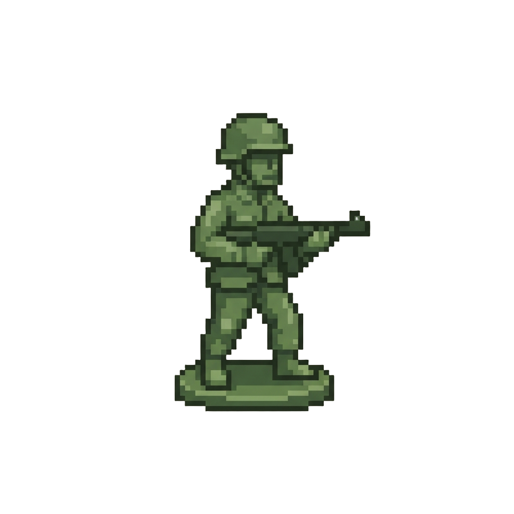A Small Green Army Man Figurine