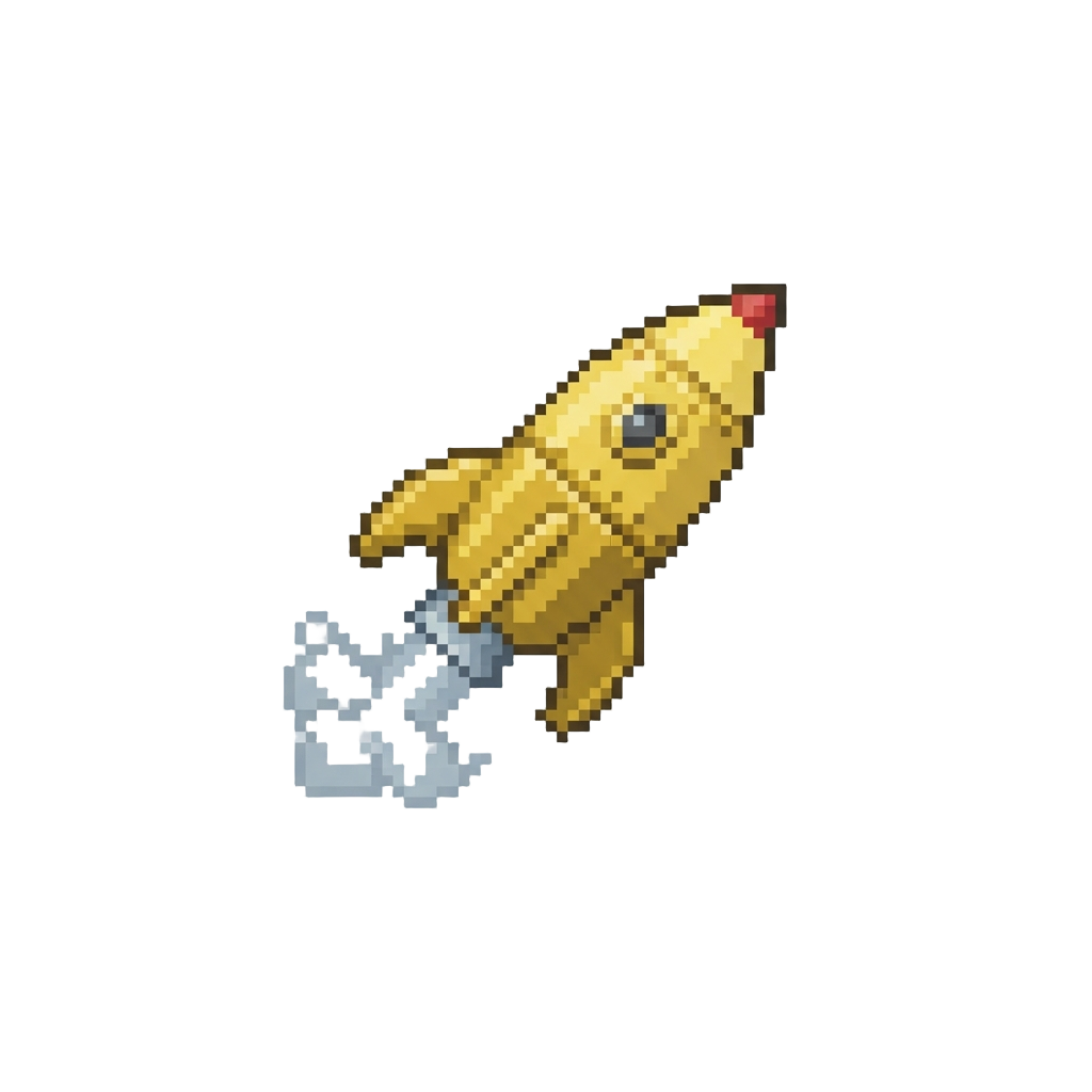 A Golden Miniature Rocket Ship That Emits Soft Smoke