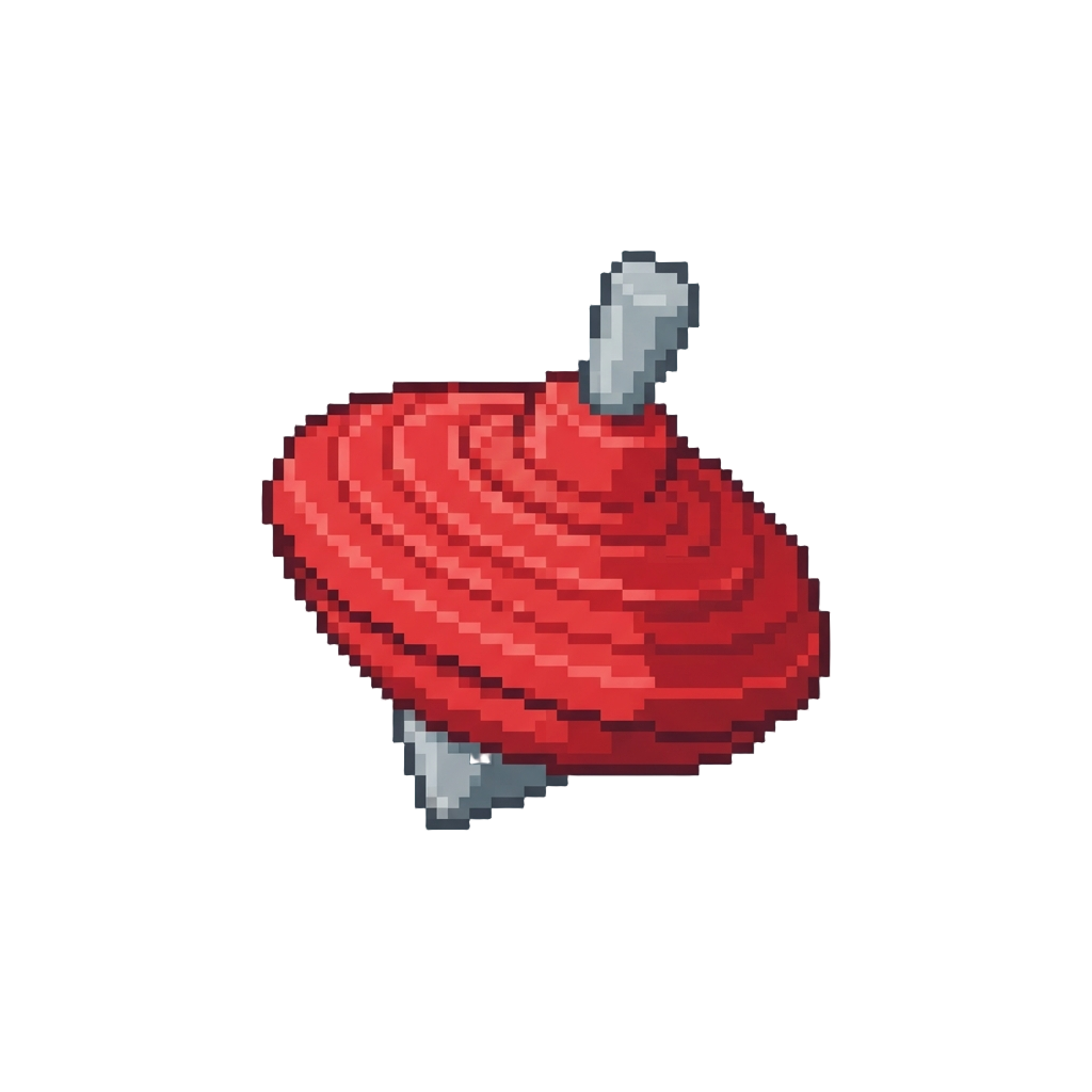 A Red Plastic Spinning Top