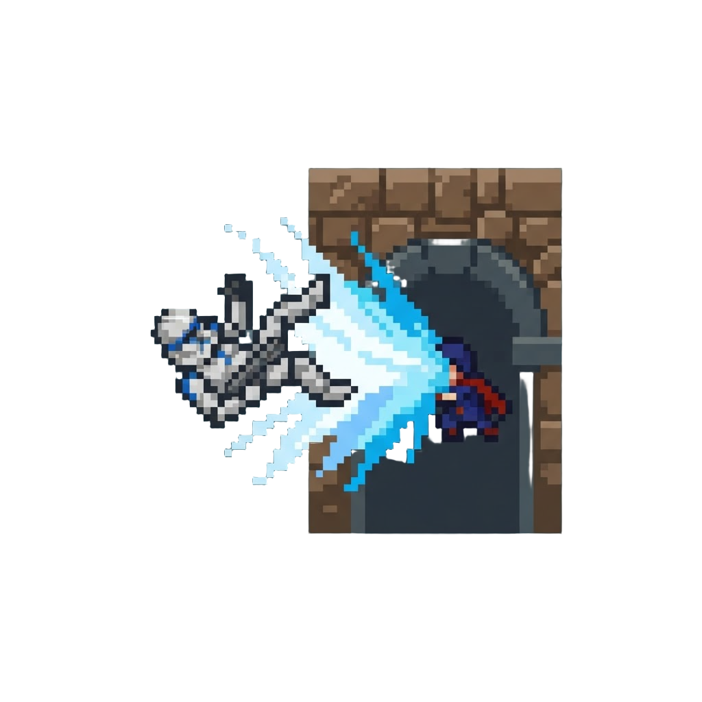A Force Push Tumbling the Trooper While the Hero Vanishes Under the Bridge
