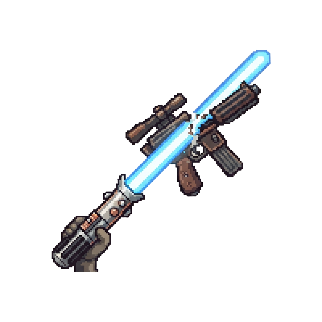 A Disarming Force Pull Letting the Blaster Fly Past Before a Clean Saber Cut