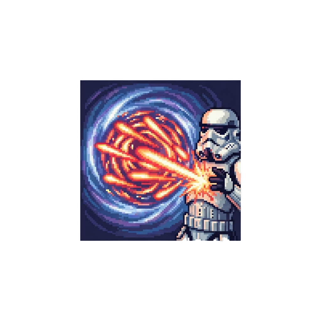 A Force Stop of Laser Blasts Pushed Back Into the Trooper