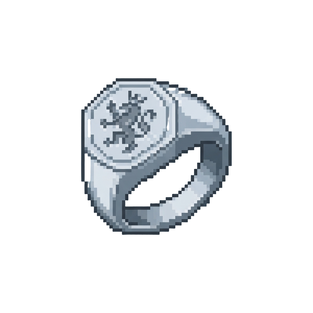 A Gleaming Silver Signet Ring