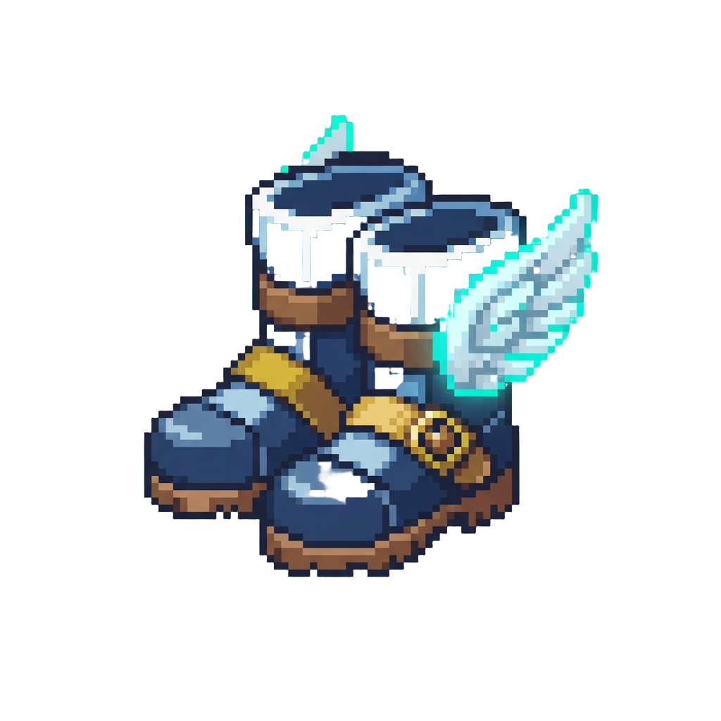A Pair of Glowing Winged Boots