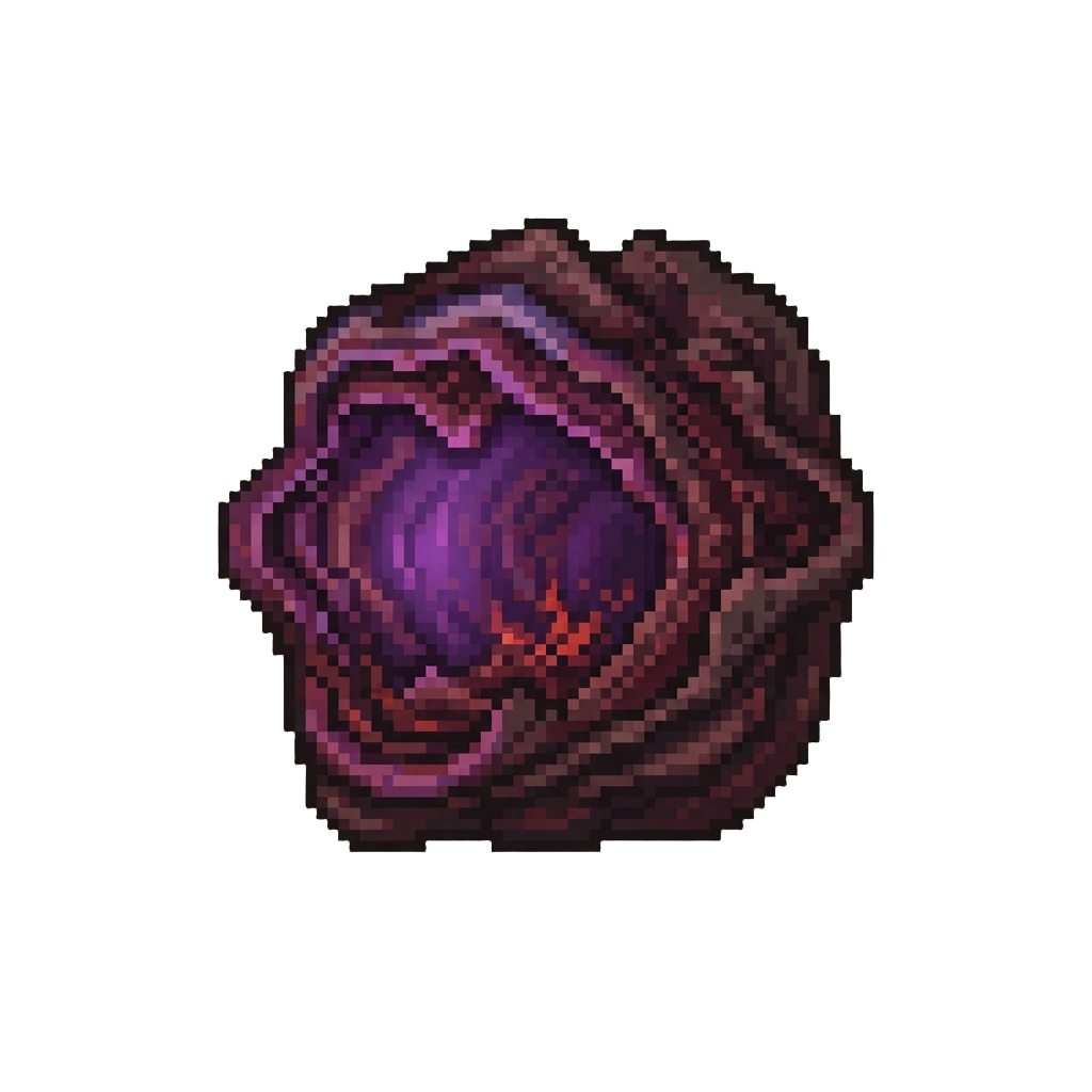 A Monster Throat Glowing Dark Purple