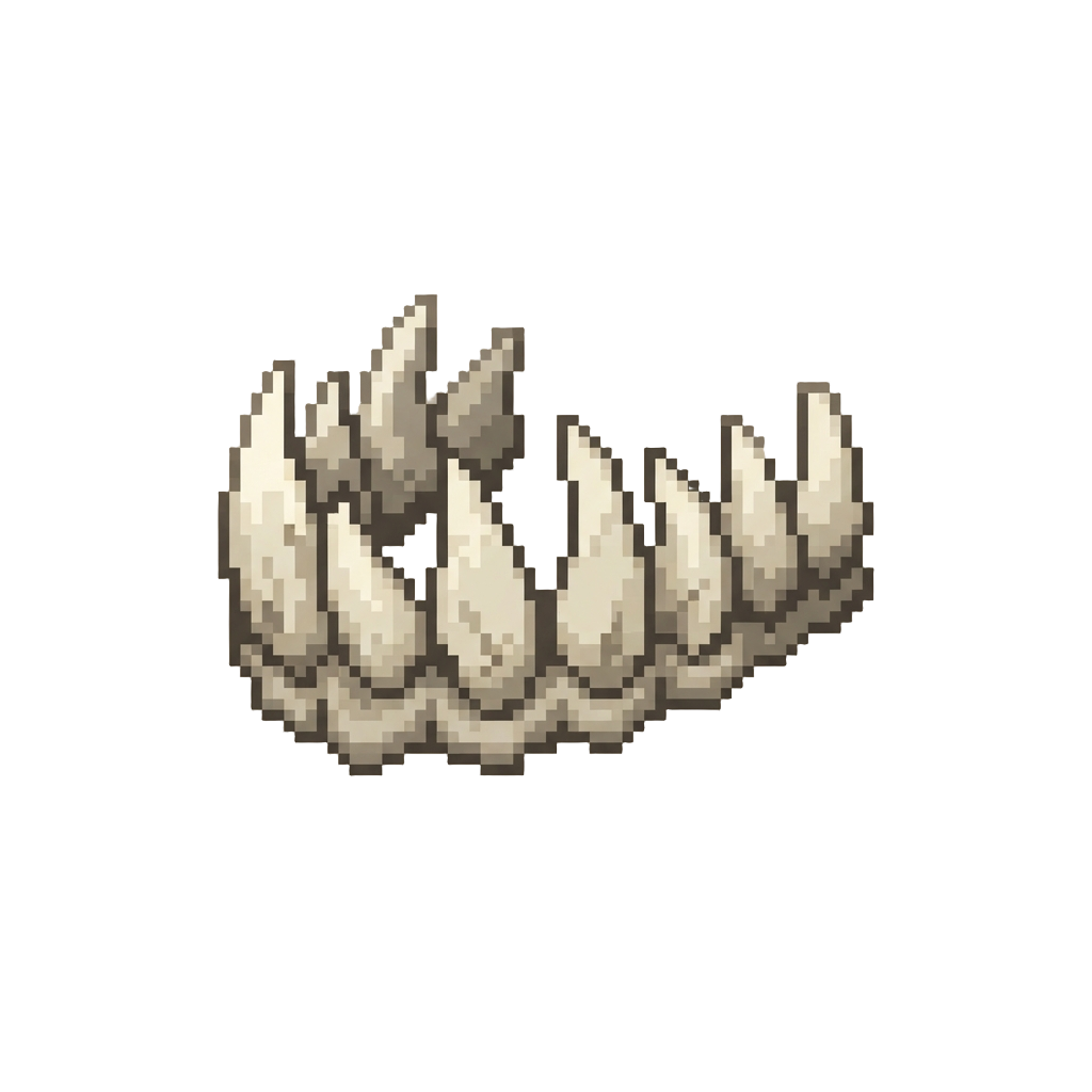 A Sharp Row of Jagged White Teeth