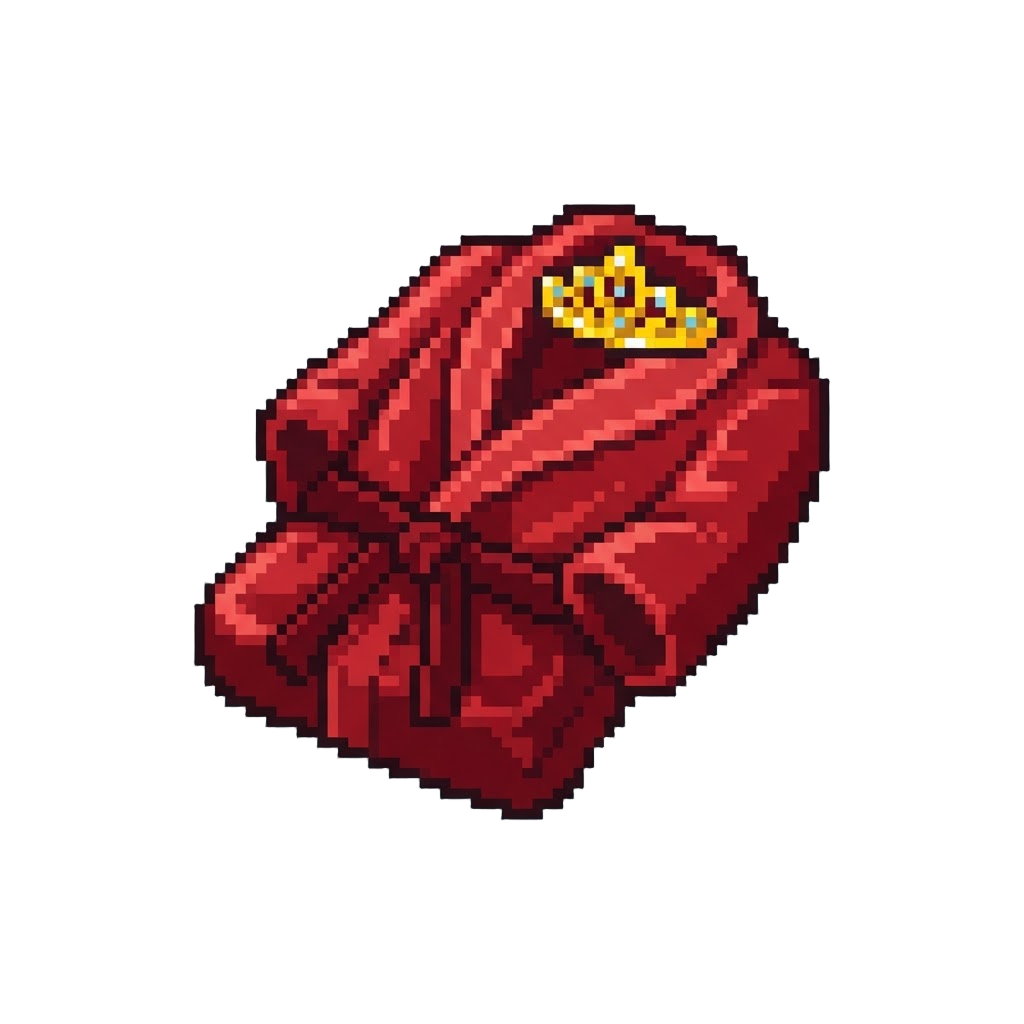 A Warm Velvet Bathrobe with a Plastic Toy Tiara