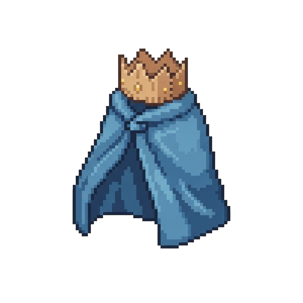 A Oversized Cozy Fleece Blanket Draped Like a Cloak with a Cardboard Crown