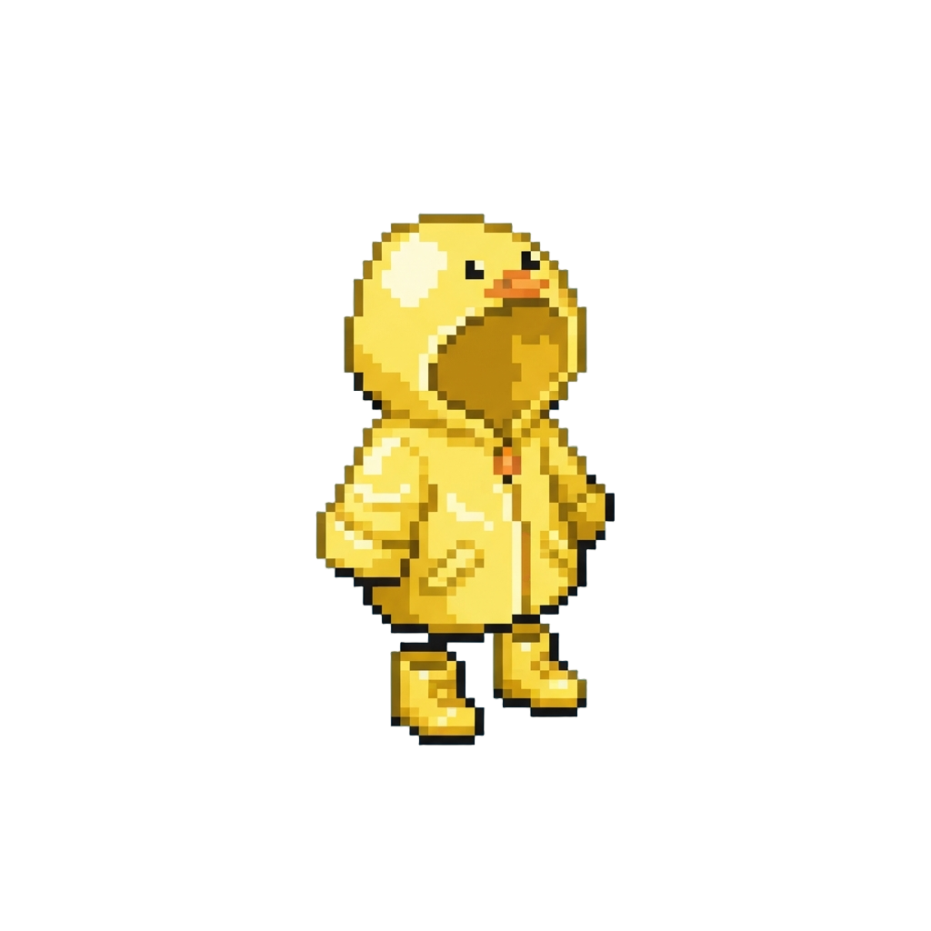 A Cute Duckling Raincoat with Tiny Yellow Boots