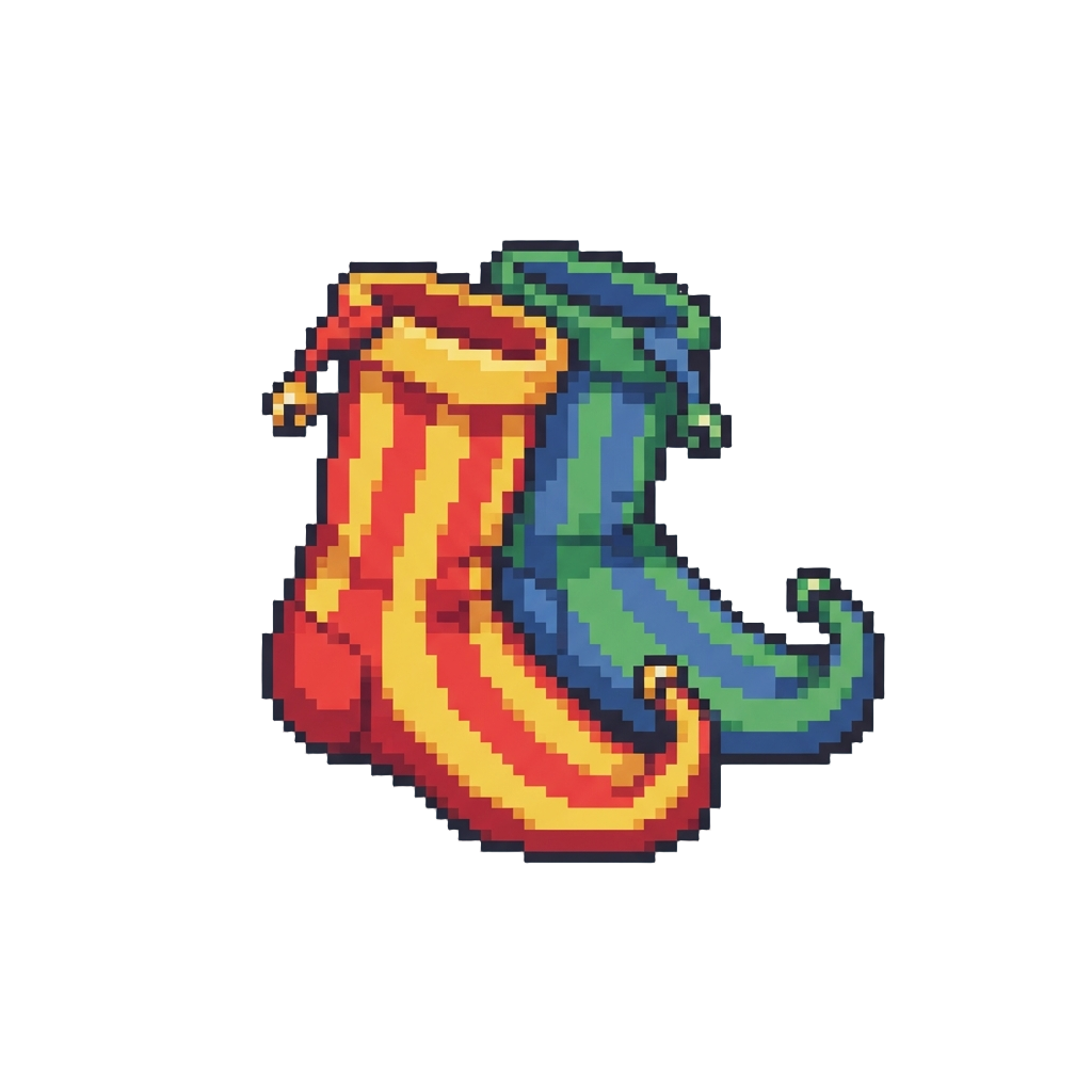 A Pair of Mismatched Oversized Jester Socks