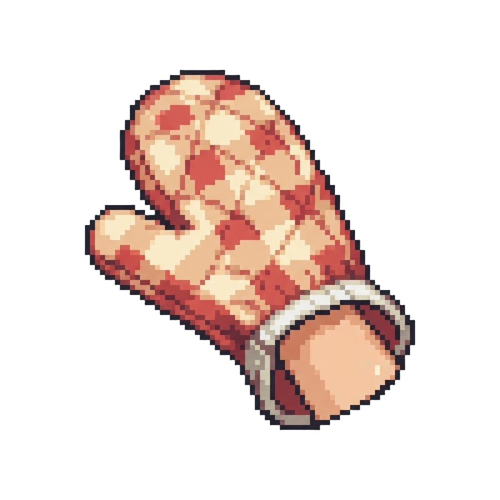 A Chef Oven Mitt Stuck on One Hand