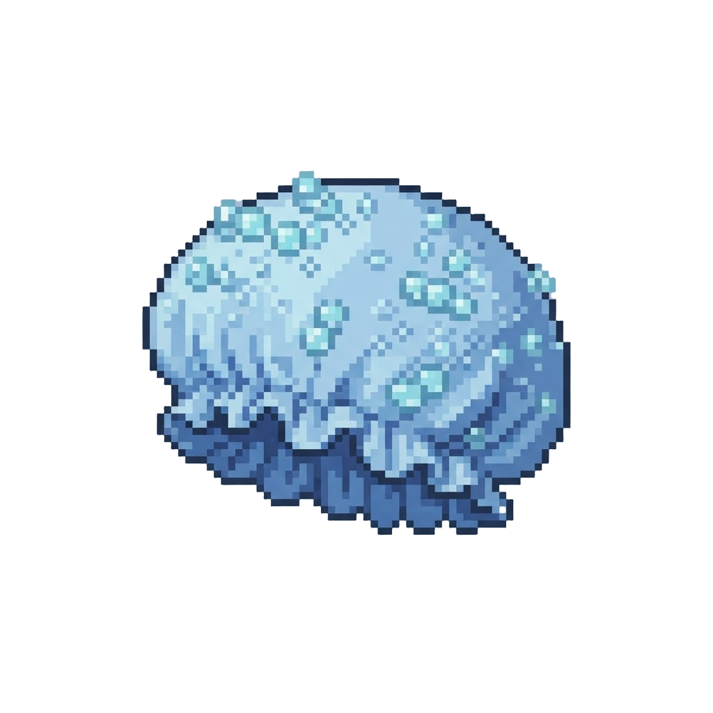 A Shower Cap Covered in Tiny Bubbles