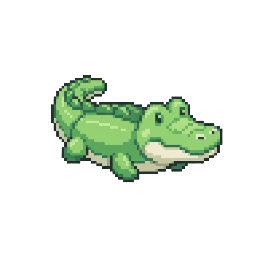 A Gentle Floating Inflatable Alligator