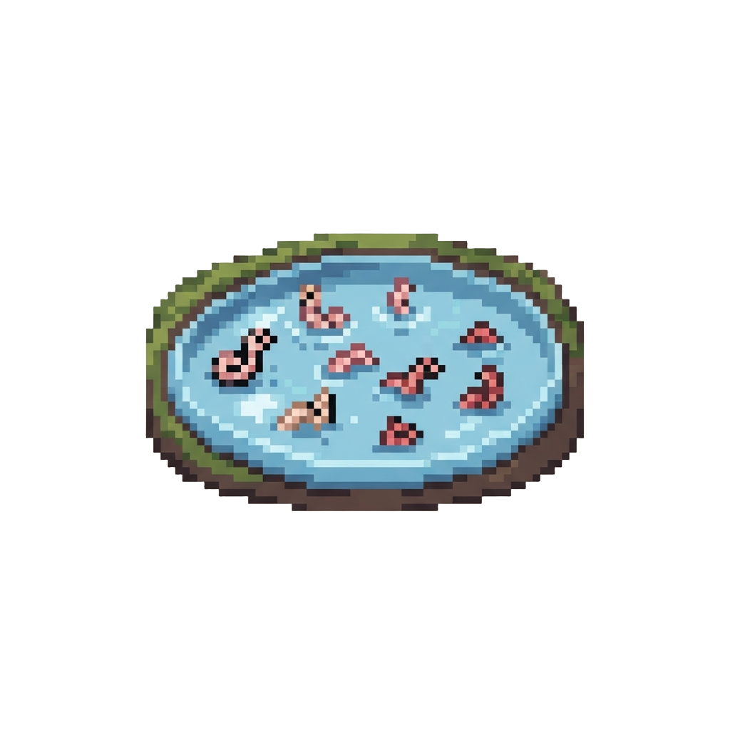 A Shallow Puddle Full of Friendly Wriggling Worms