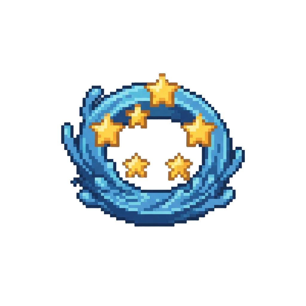 A Giant Splash Ring with Floating Golden Stars