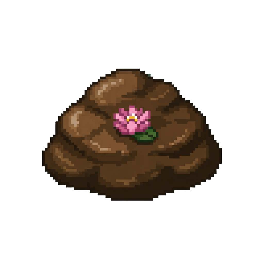 A Squishy Mud Pile with a Tiny Pink Lotus Blossom