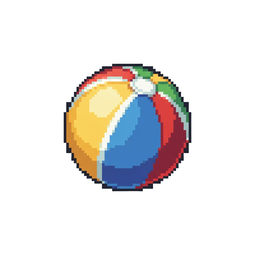 A Floating Colorful Beach Ball