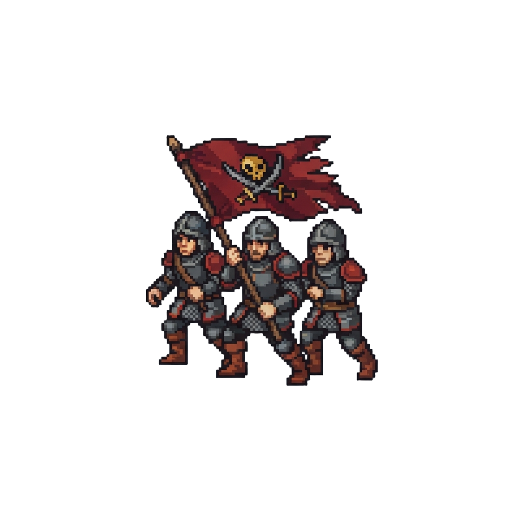 An Enemy Squad Holding the Objective Flag