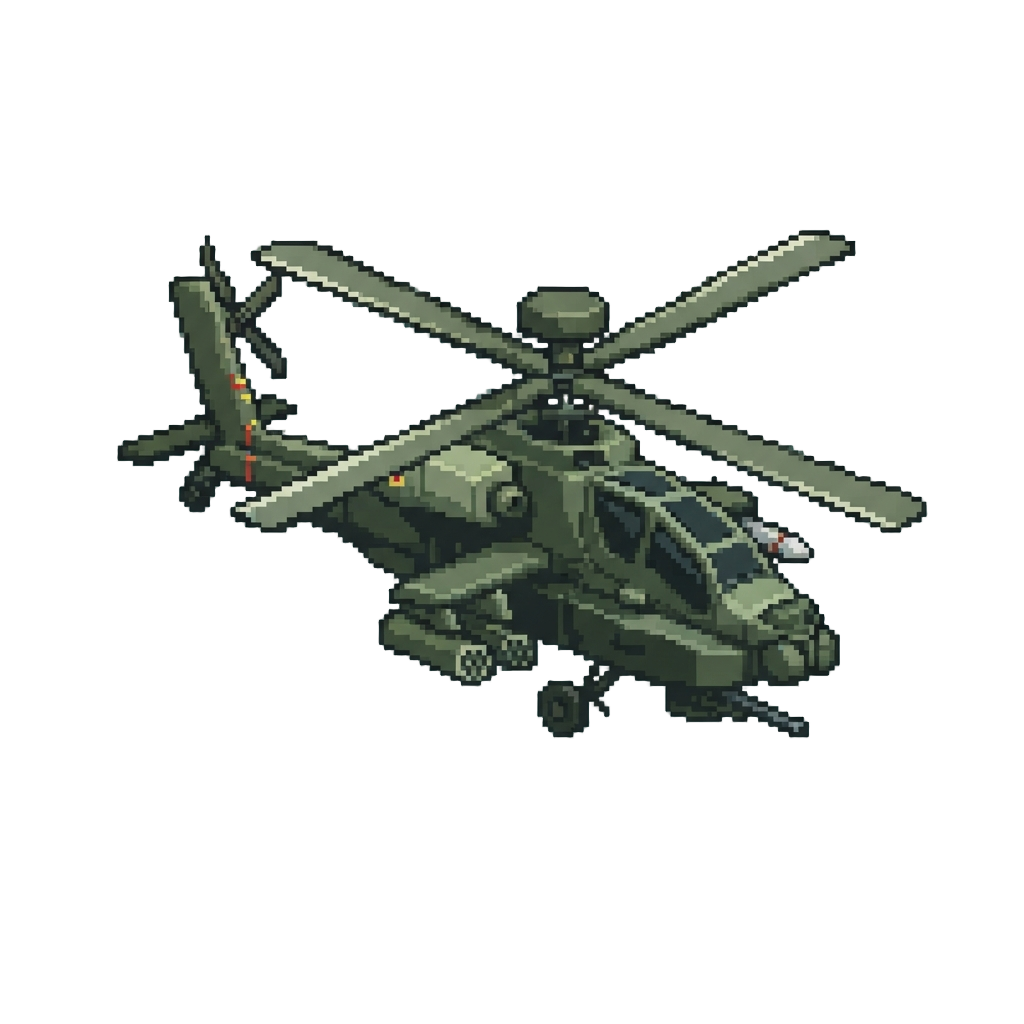 An Enemy Attack Helicopter Hovering Over the Zone