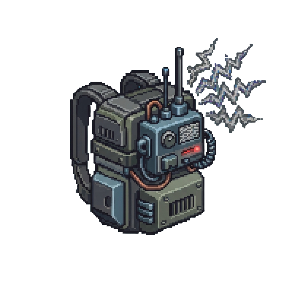 A Heavy Jammer Backpack Emitting Thick Static Waves