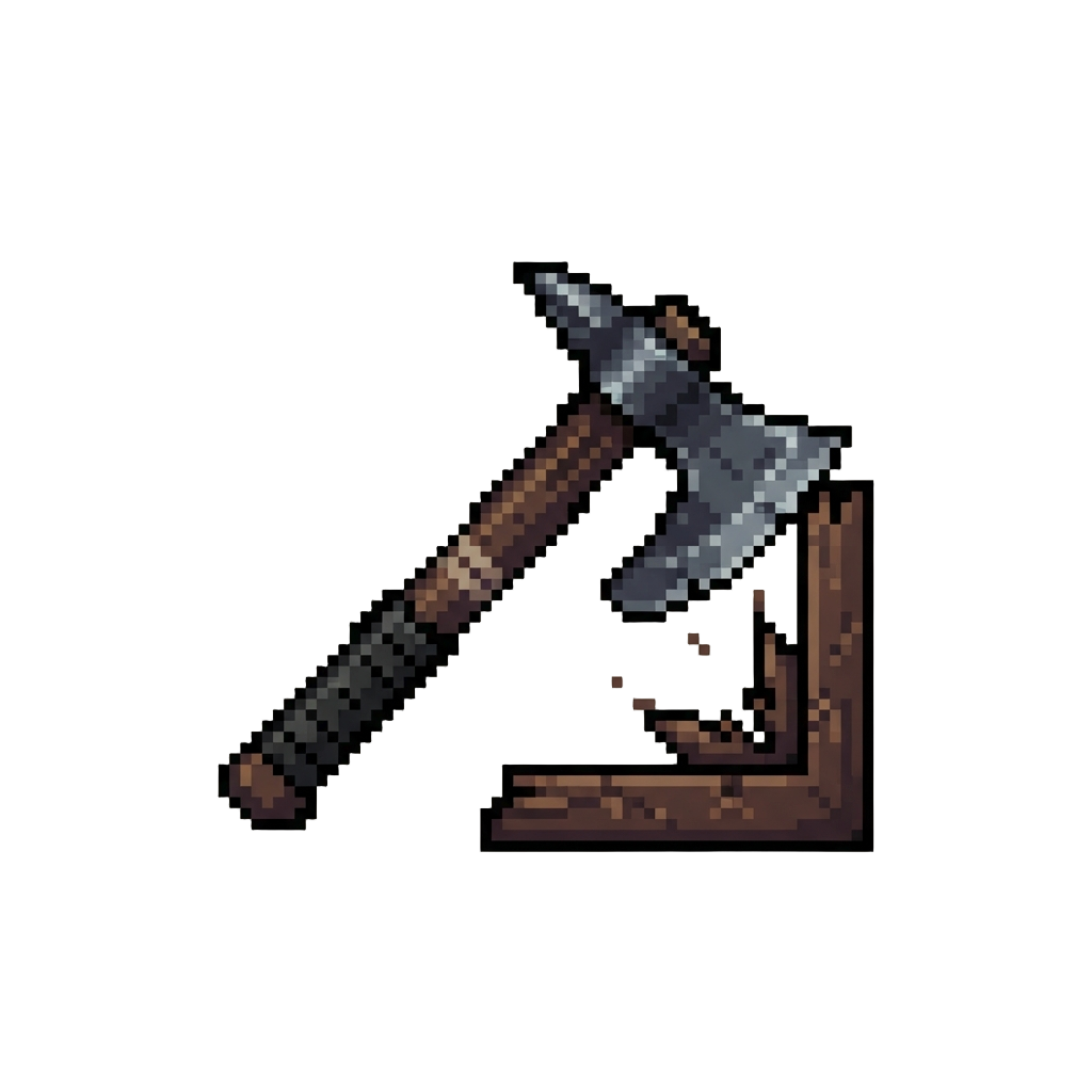 An Enemy Thrown Tactical Combat Axe Striking the Frame