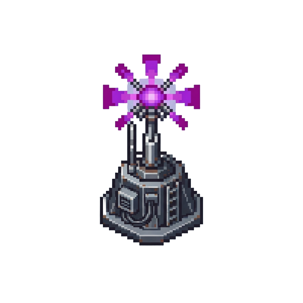 An Active Enemy Counter-uav Tower Pulsing Purple Interference