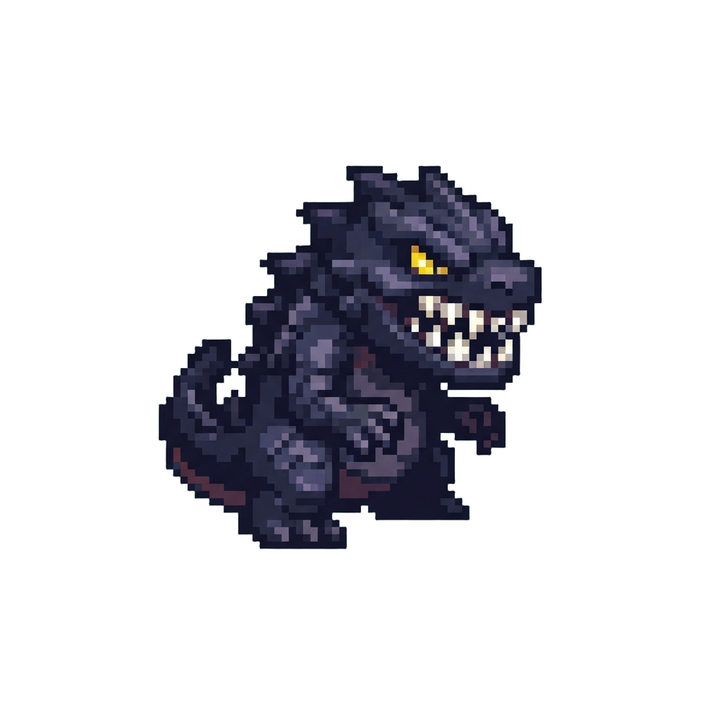 A Menacing Shadow Monster with Sharp White Teeth