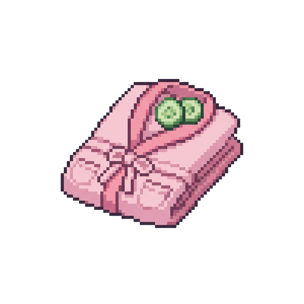 A Cozy Pastel Pink Bathrobe and Cucumber Eye Slices