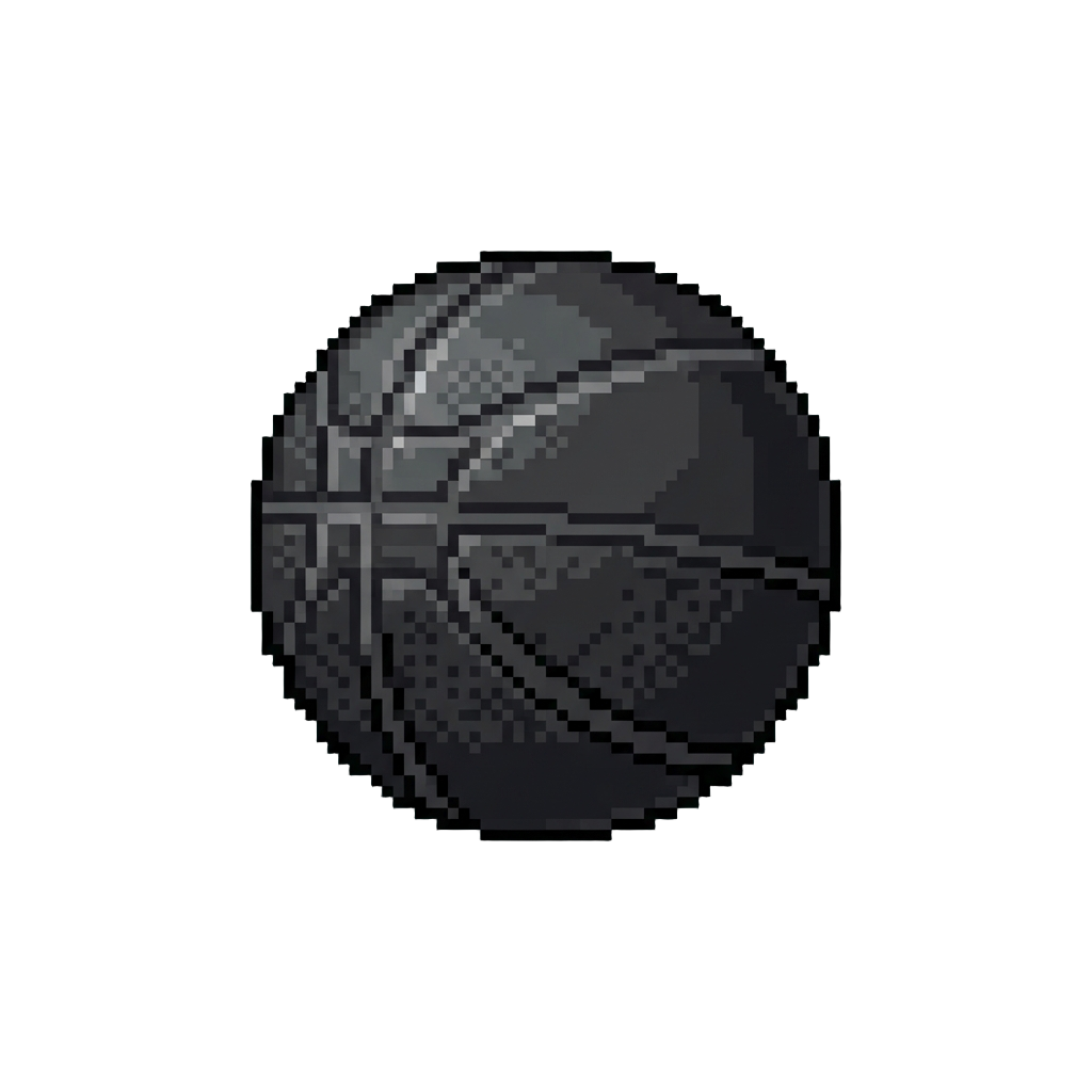 A Sleek Matte Black Basketball