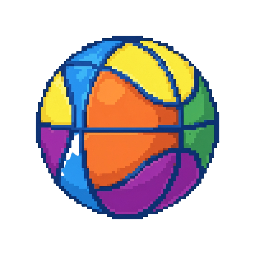 A Vibrant Multi-colored Arcade Basketball