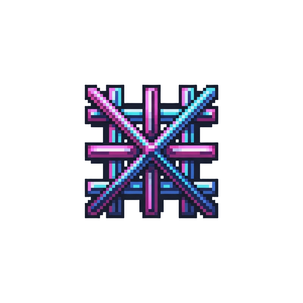 A Web of Glowing Neon Restriction Bars