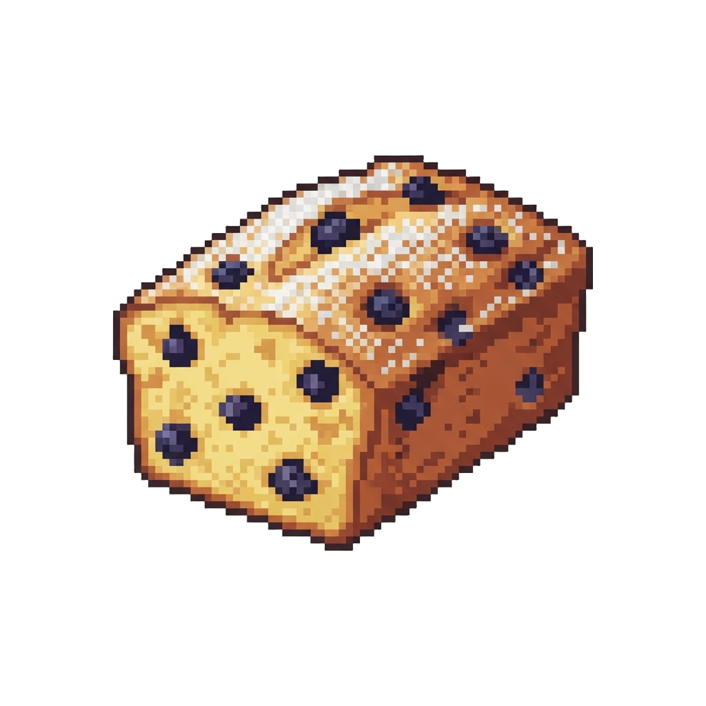 A Rustic Blueberry Lemon Loaf Cake Dusted with Sugar