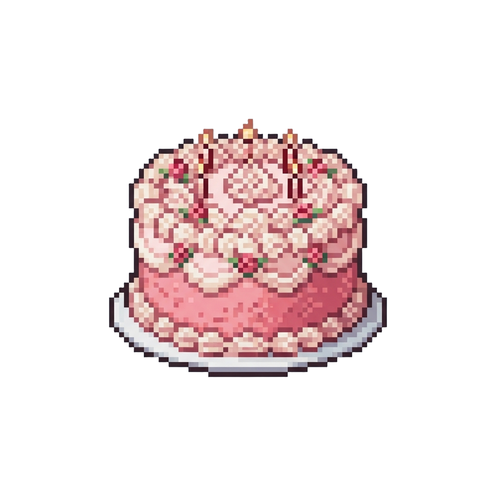 A Pink Velvet Birthday Cake with Buttercream Piping