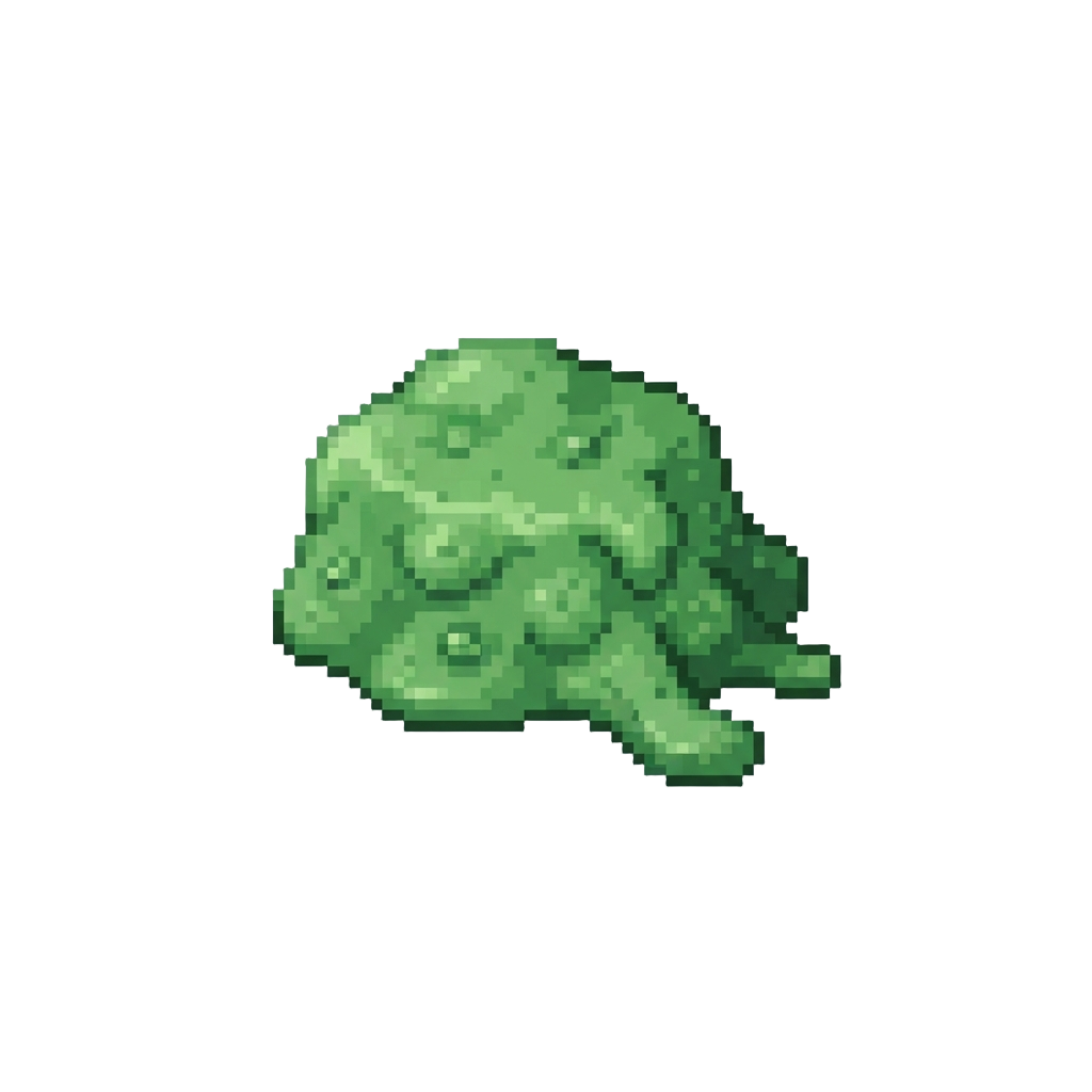A Strangely Melted Green Blob of Batter