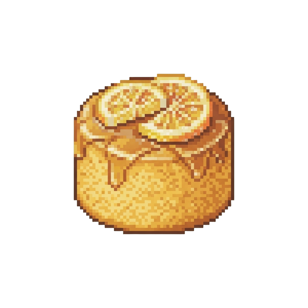 A Caramelized Honey Lemon Sponge with Candied Slices